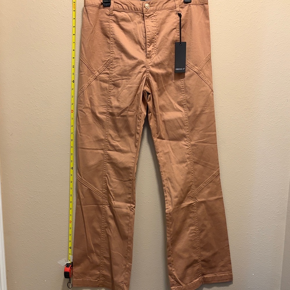 Forever 21 Women's Straight-Leg Pants in Camel Brown